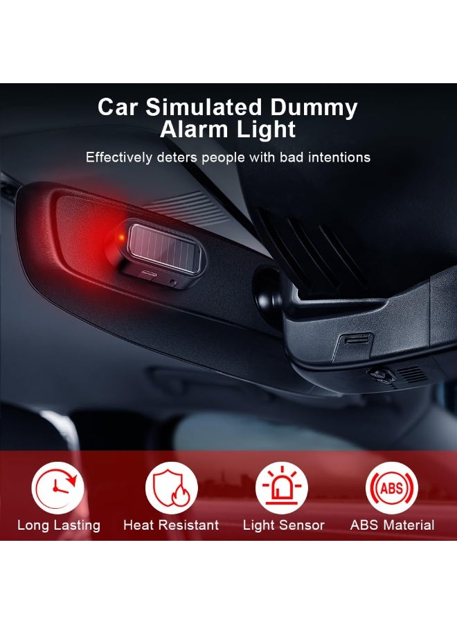 COYO Car Solar Power Simulated Dummy Alarm, Anti-Theft LED Flashing Security, Automotive Warning Safety Light with USB Charging Port, 2 PCS (Red) - Image 2